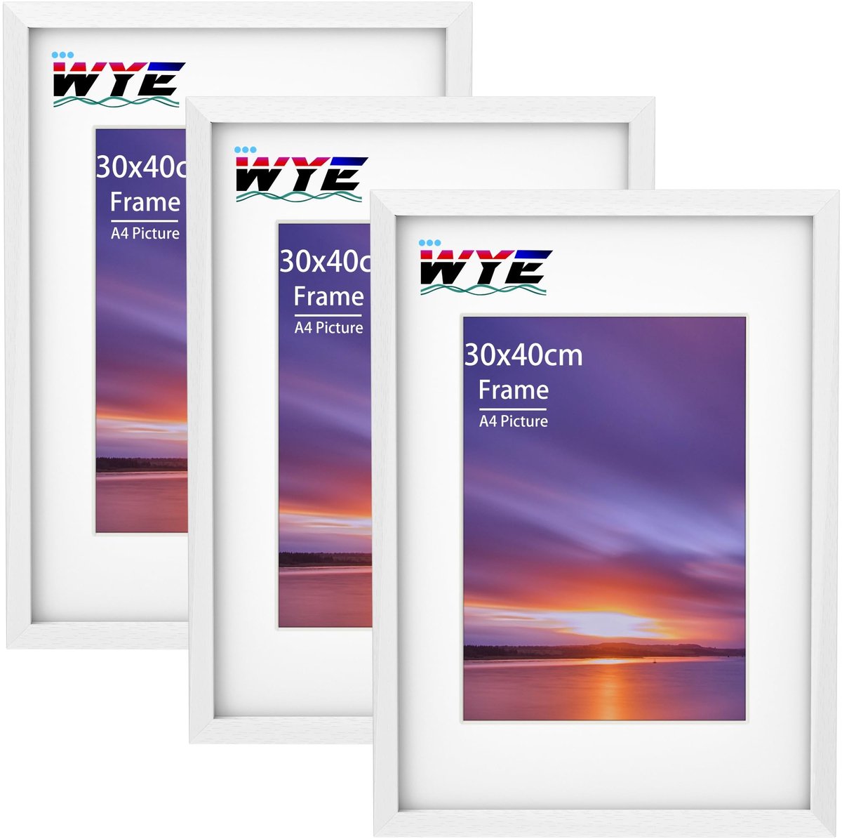 Omgoods- Fotolijst 30x40 cm - Set van 3 Stuks - Houten Fotolijsten - Acryl Bevestiging - Duurzaam en Milieuvriendelijk - Perfect voor Muurdecoratie - Lijst