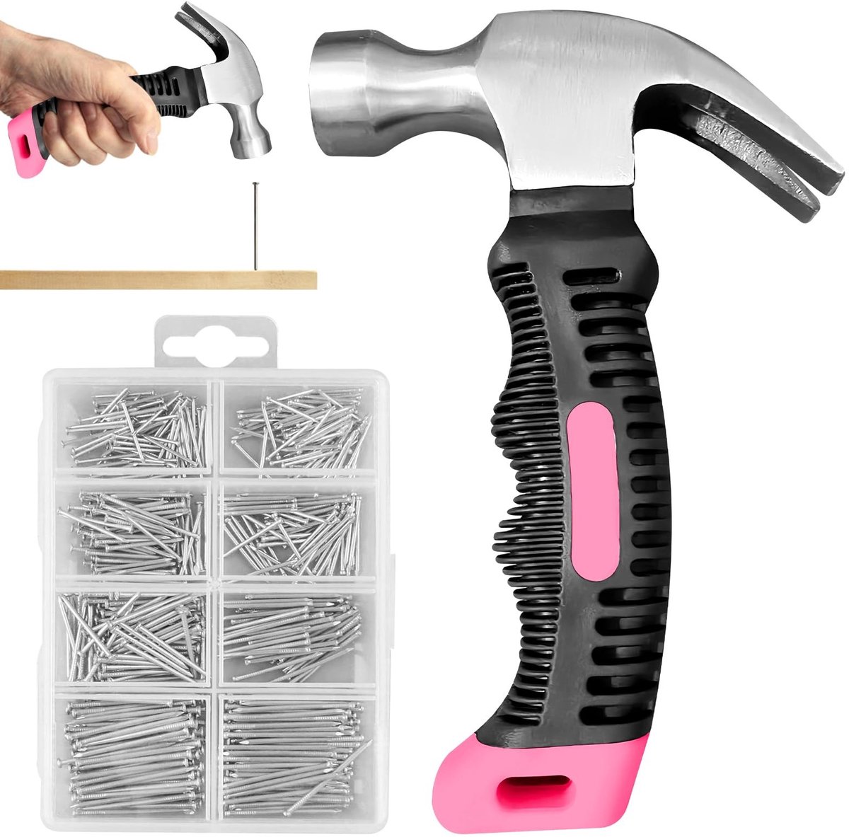 Omgoods - Mini Hammer Set met 560 Spijkers - Voor DIY en Reparaties
