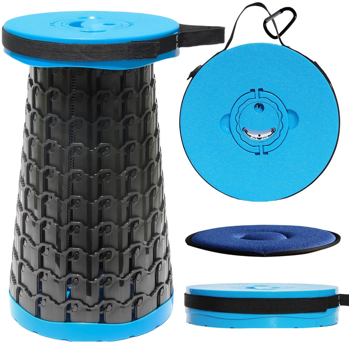 Omgoods - Upgraded XXL 50 Draagbare Opvouwbare Kruk met Kussen - Voor Buiten en Tuin