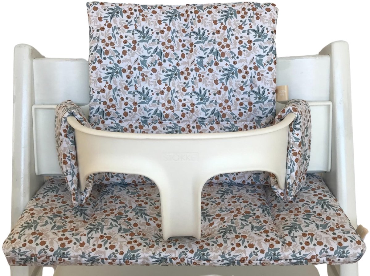 Omgoods - Vlekbestendige Kussen voor Hoge Stoel met Bloemenprint