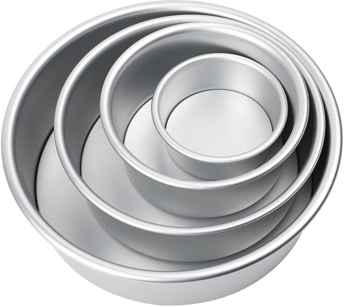 Omgoods - Professionele Ronde Bakvorm 4-Delig - Anodized Aluminium, Ø 10/15/20/26 cm