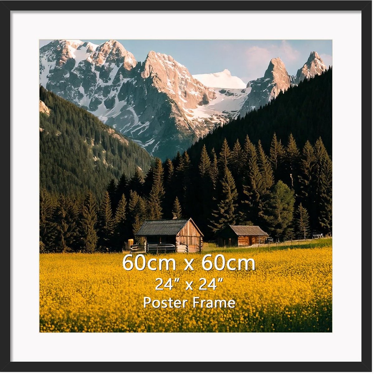Omgoods - Zwarte Aluminium Fotolijst 60 x 60 cm - Voor Meerdere Fotoformaten