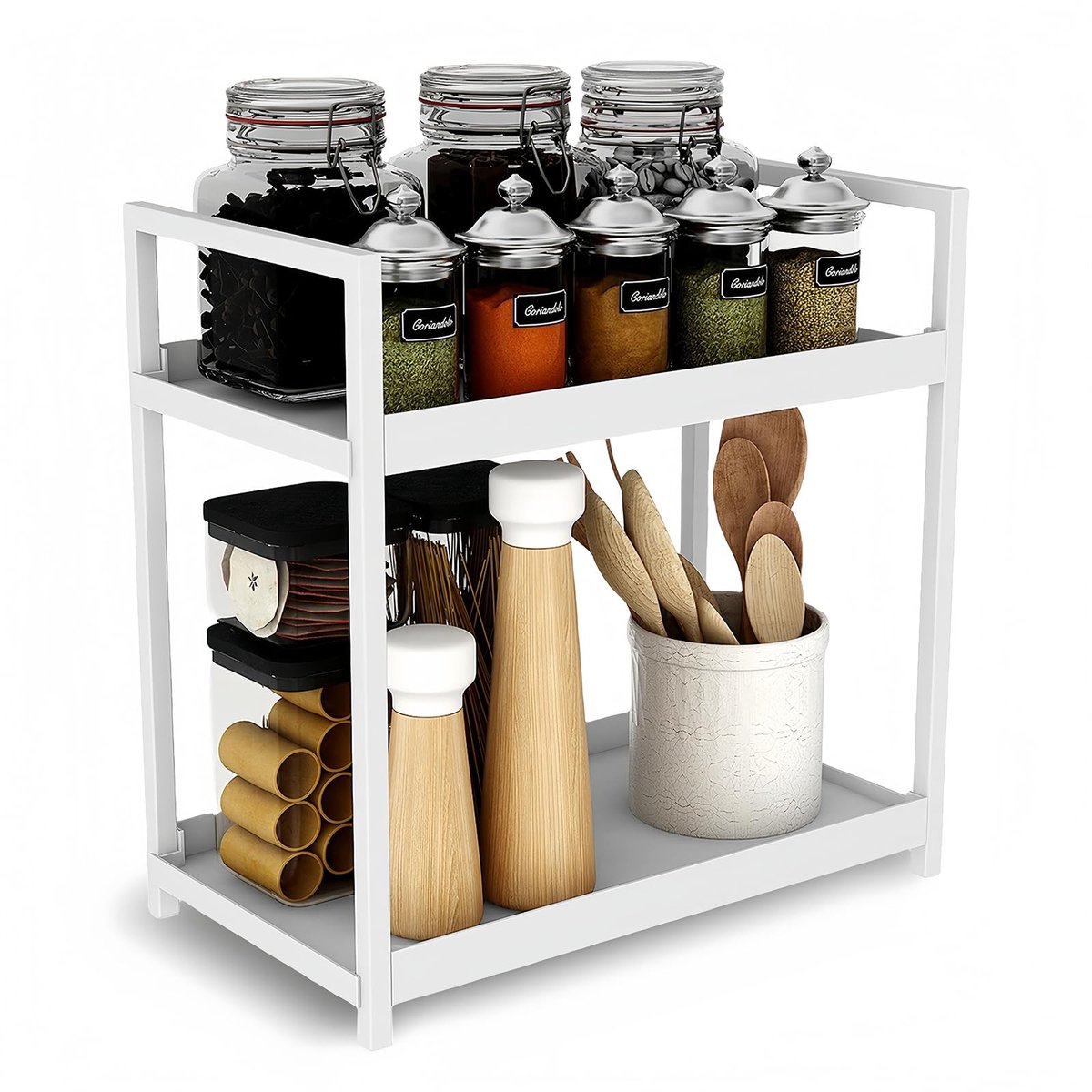 Omgoods - 2-Tier Keuken Kruidrek met Open Ontwerp
