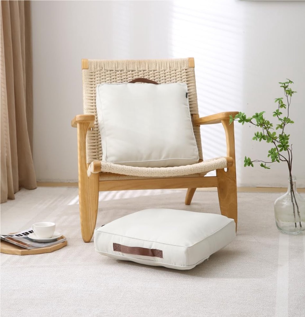 Omgoods - Grote Meditatiekussen voor Binnen en Buiten, Vierkant, 45 cm