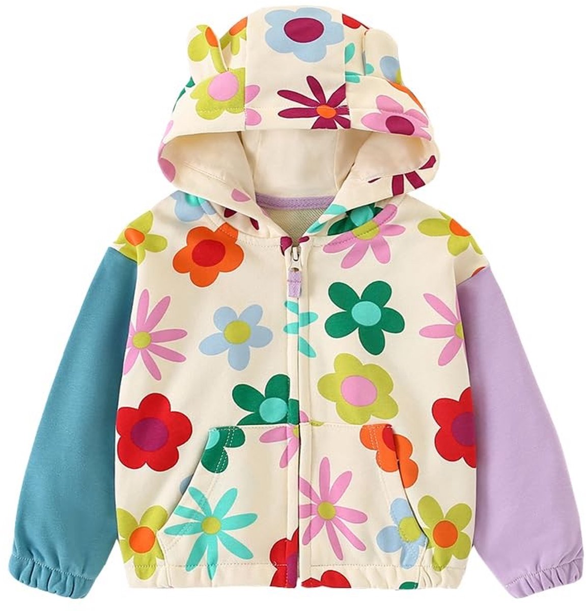 Omgoods - Meisjes Sweatshirt met Rits voor Kinderen, Leeftijd 1-8 Jaar
