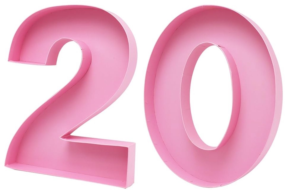 Omgoods - Vulbare Cardboard Cijfers voor Charcuterieplank, 30.5cm, Roze