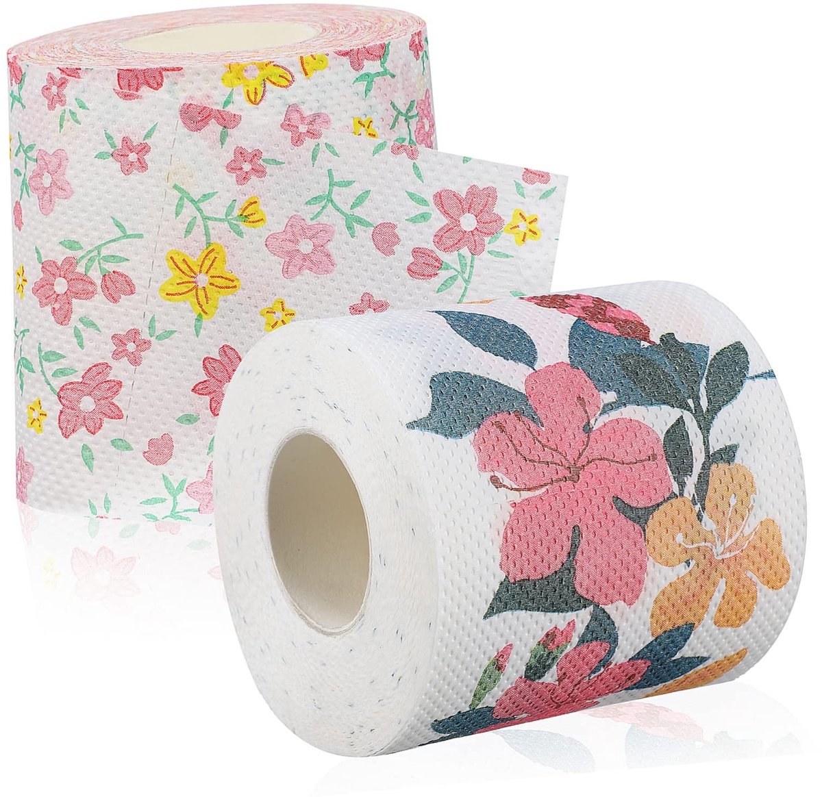 Omgoods- Toiletpapier 4 Rollen - Gedrukt Patroon - Huidvriendelijk - Comfortabel in Gebruik - Praktisch voor Restaurant - 100% Pure Houtpulp - Servetten