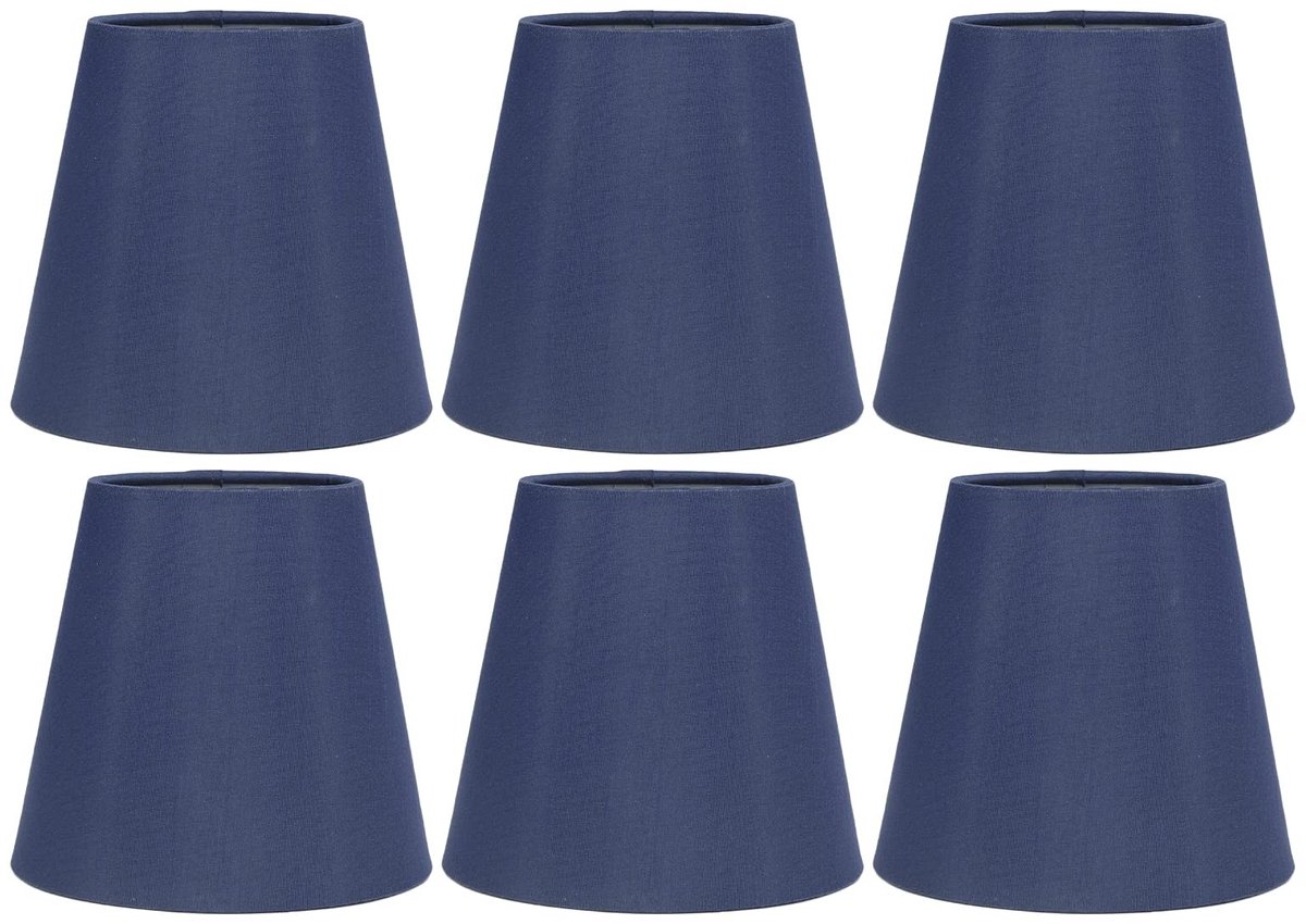 Omgoods - Kleine Lampenkap Set - Stijlvolle Tafellampenkappen - Blauw - Eenvoudig en Modern - Geschikt voor Gloeilampen - Set van 6