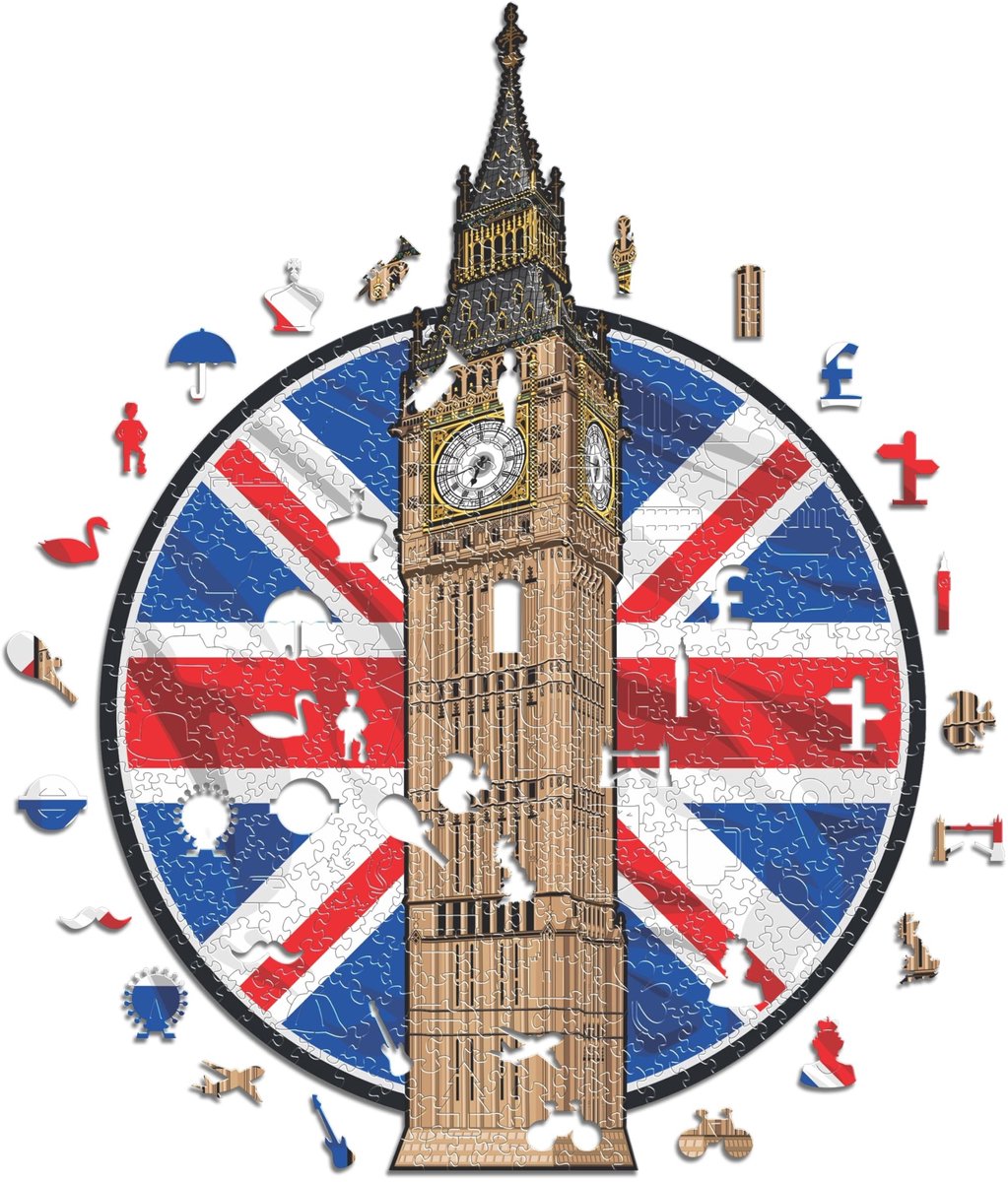 Omgoods - Houten Puzzel Big Ben voor Volwassenen en Kinderen, 500 Stukken van Duurzaam Hout