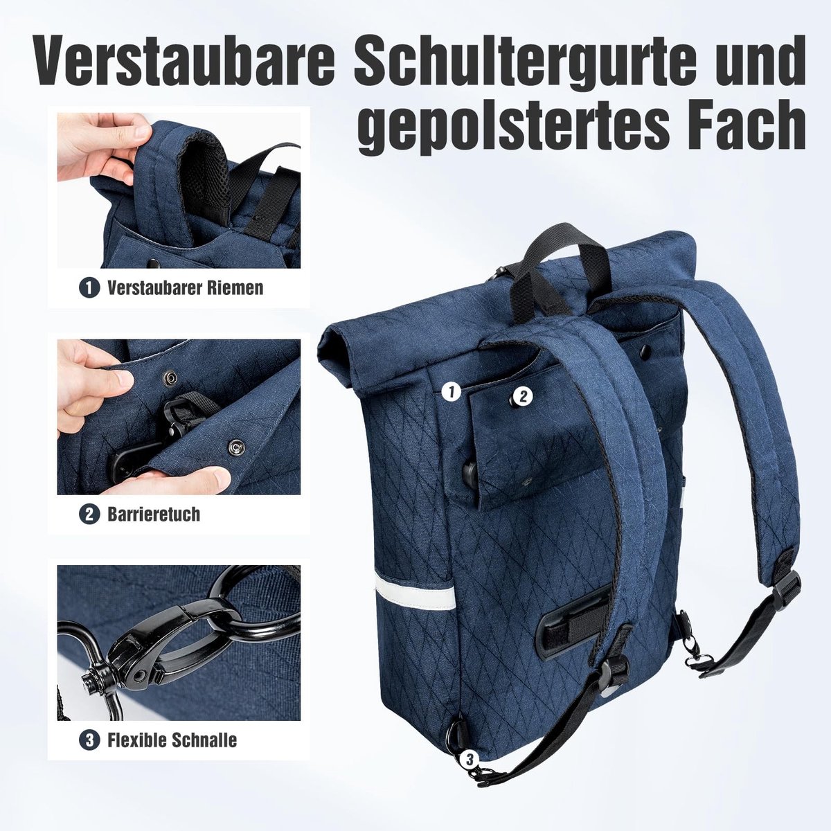 Omgoods - 22L Fietstas met Laptopcompartiment en Reflecterende Elementen