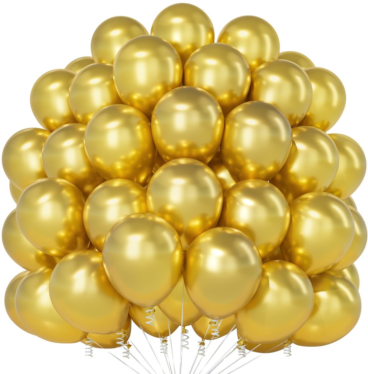 Gouden Metallic Ballonnen - Chroomgoud Latex Ballonnen - Feestdecoratie Creëren - Premium Latex Materiaal - 100 stuks 30 cm - Goud