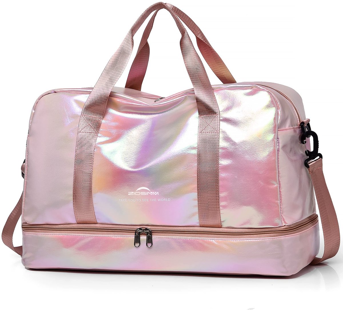 Omgoods - Vrouwen Duffle Reistas met Nat en Droog Compartiment - 40 Liter Waterdichte Sporttas