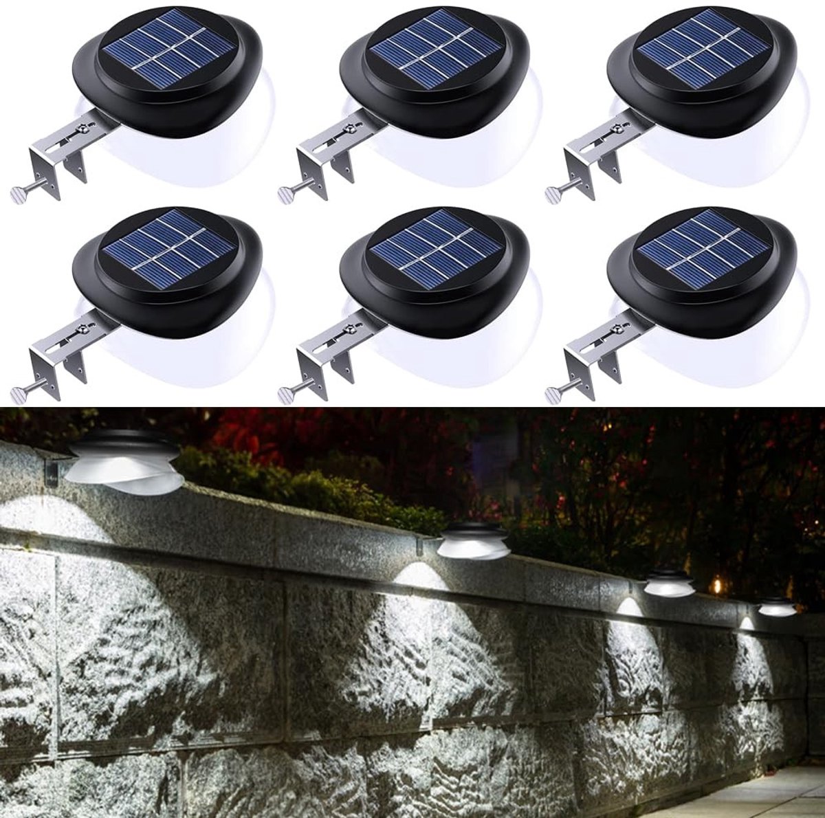 Omgoods - Solar Tuinverlichting voor Buiten met 6 Stuks LED Lichten