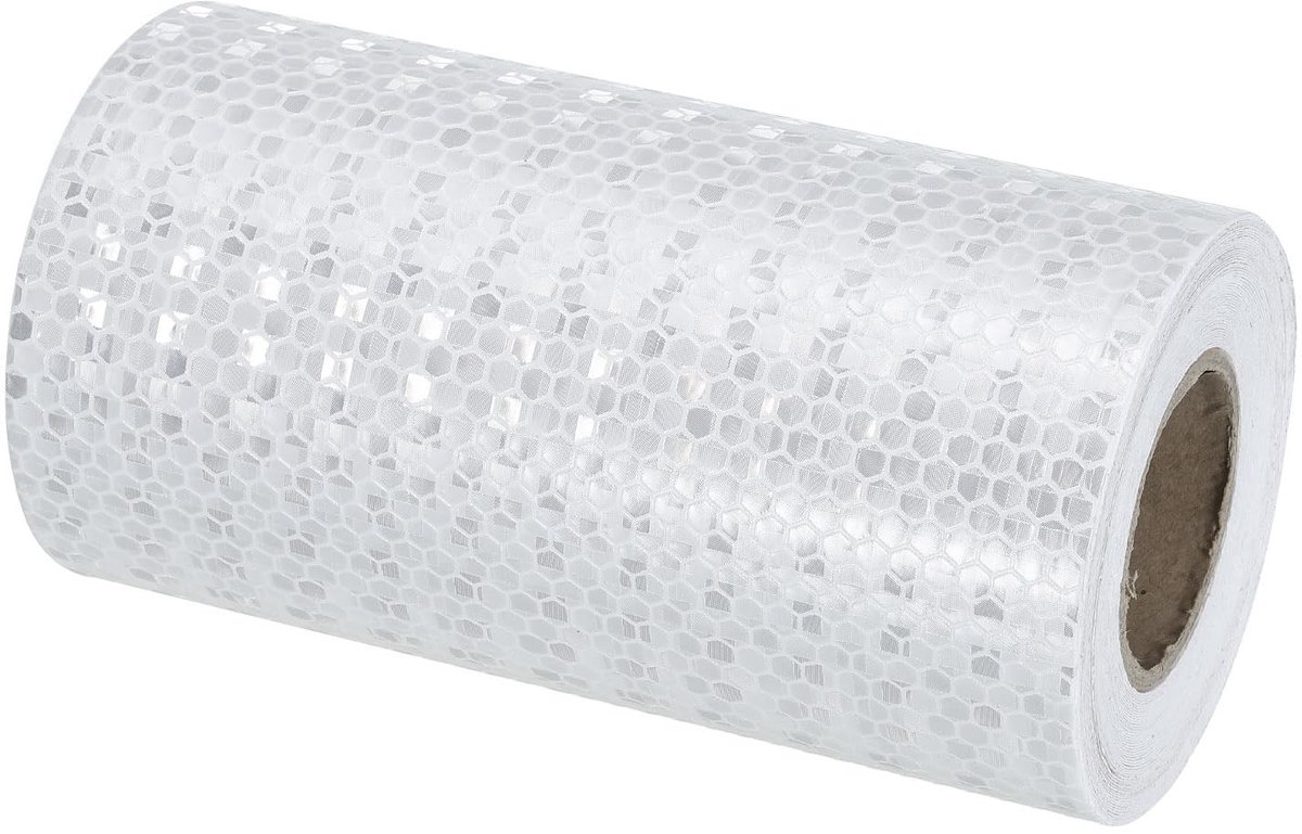 Omgoods - Reflecterend Plakband, 15,8 cm x 33 m, Waterdicht en Zelfklevend, Wit