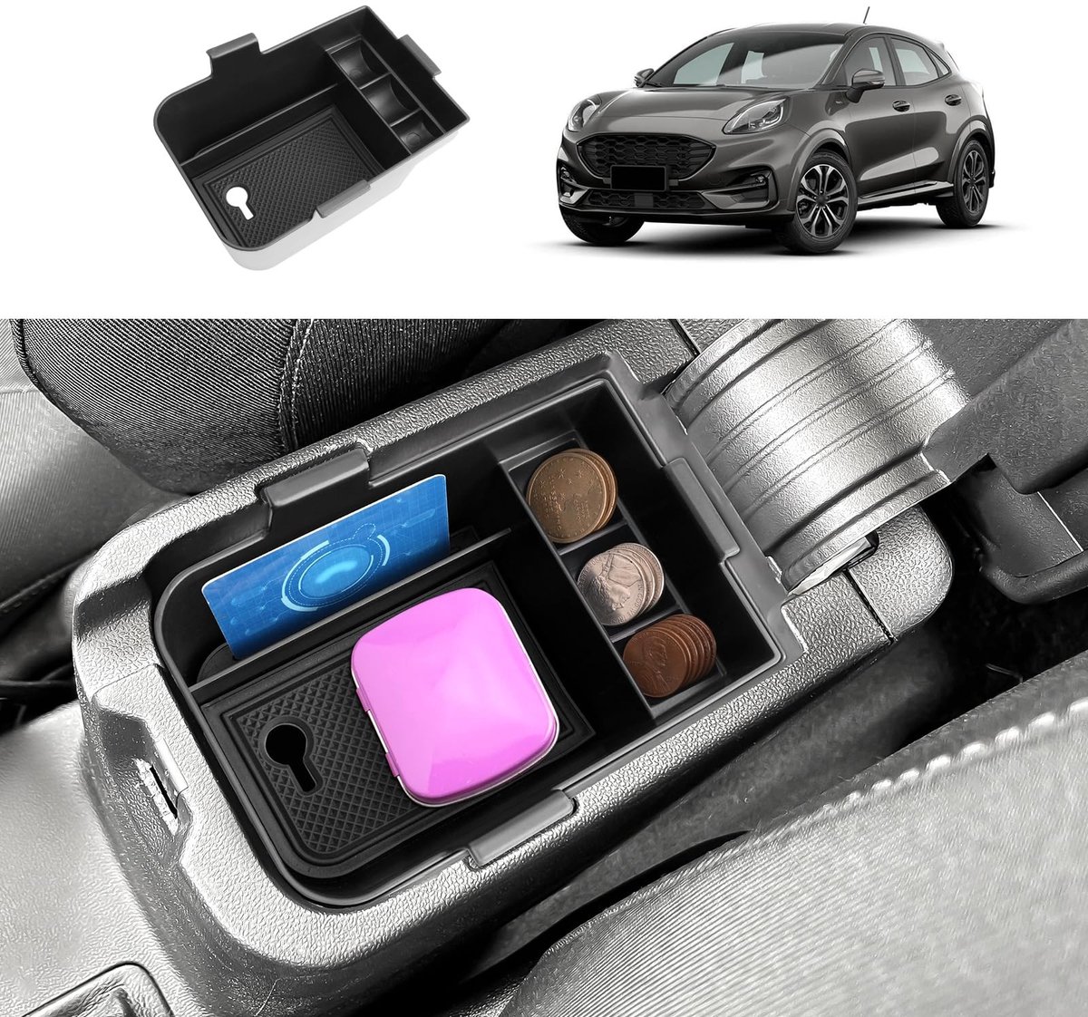 Omgoods - Opbergvak voor Armleuning, Compatibel met Ford Puma en Fiesta