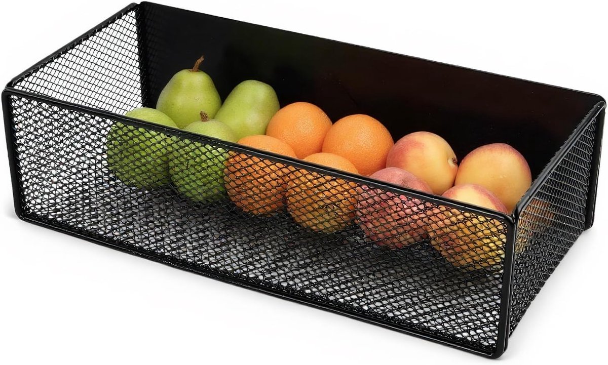 SnelShoppen - Kruidenrek voor Keuken, Ruimtebesparend Magneet Rek, Koelkast Organizer, Draagvermogen 7,5 kg, Zwart, Zonder Boren, Zakhouder, Keukenrek