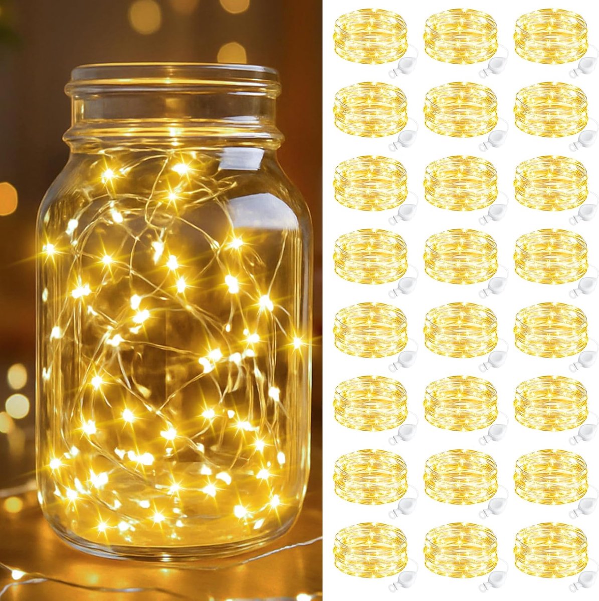 LED fairy lights 2 m - 24 stuks - mini lichtsnoer - waterdicht voor sfeervolle decoratie - ShopVlot