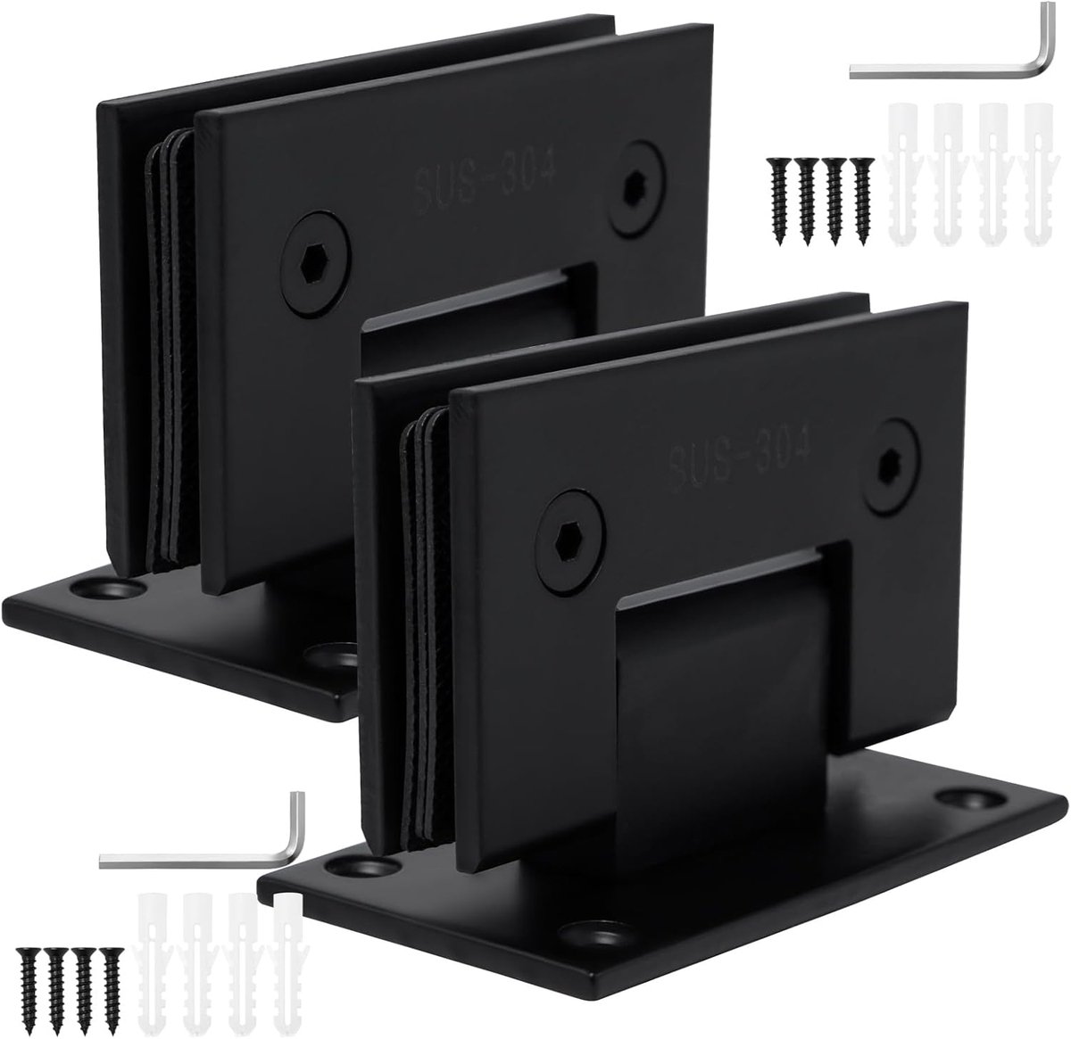 douchedeuren 8-12 mm - roestvrij staal - scharnier - robuuste constructie - ShopVlot