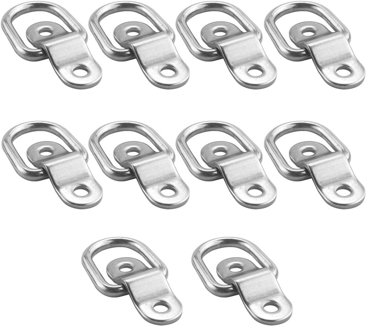 SnelShoppen - 10 Stuks 1/4 Inch D-ring Tie Down Ankers - Zware Duurzame 304 RVS Bevestiging voor Vervoeren van Lading en Boot - 1200lbs Breeksterkte