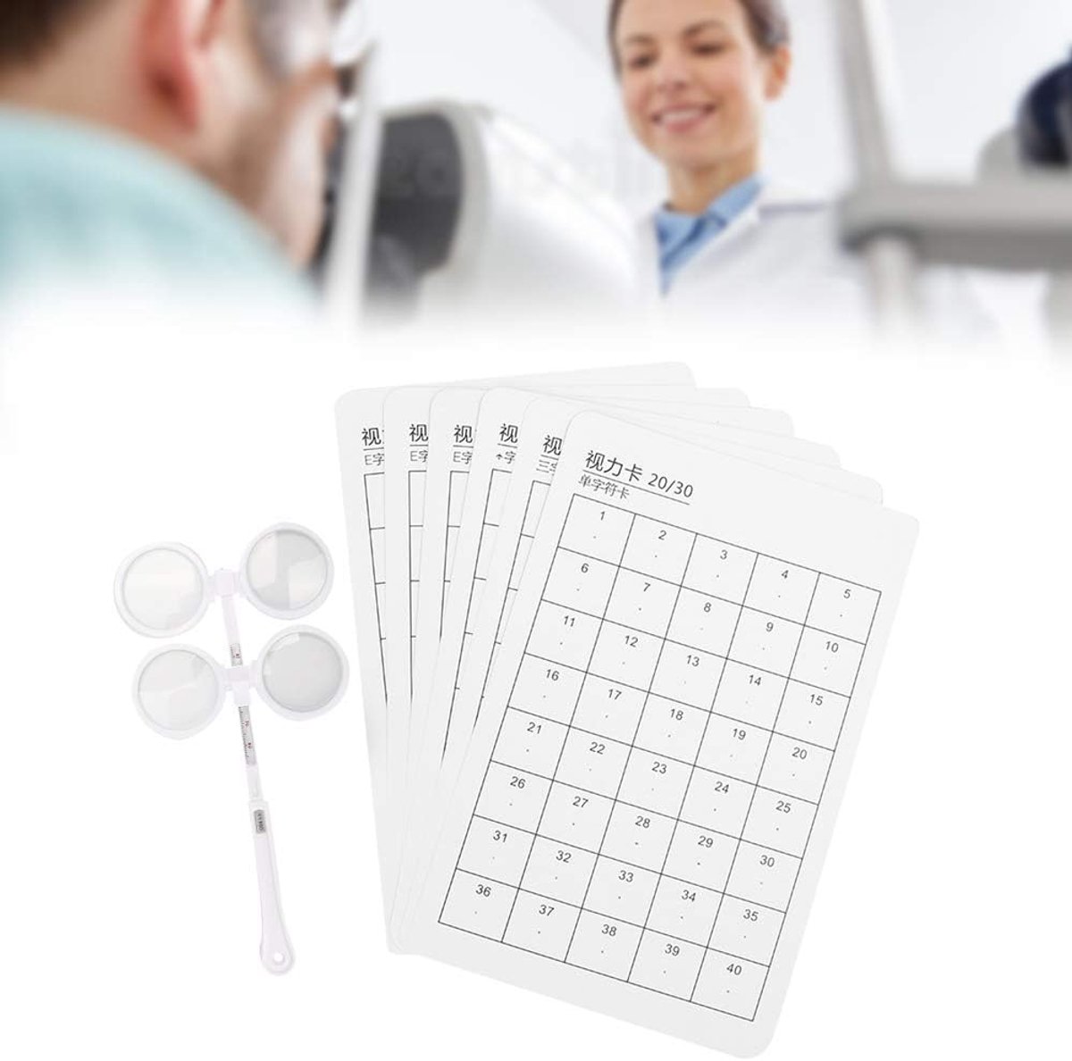SnelShoppen - Verstelbare Optometrie Plastic Flipper voor Visuele Training – 6-Delige Set Oogtrainingshulpmiddel met Visuele Kaarten voor Bijziendheid