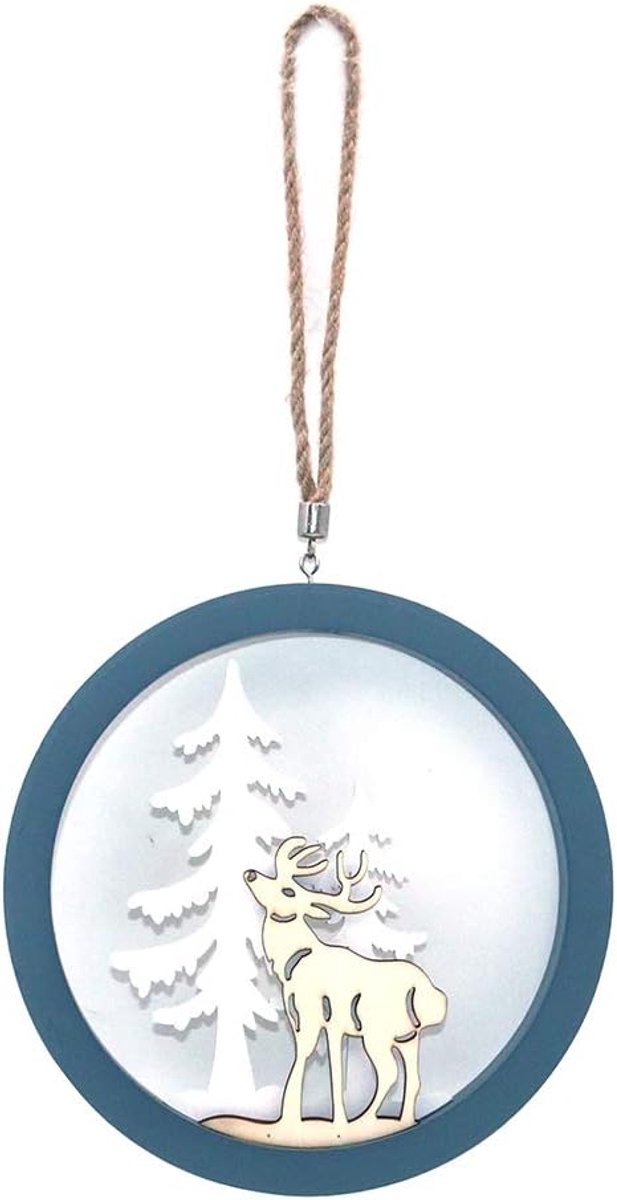 Festival ornament 3D holle hert hanger - houten decoratie - Scandinavische stijl - perfect voor kerstboom - ShopVlot
