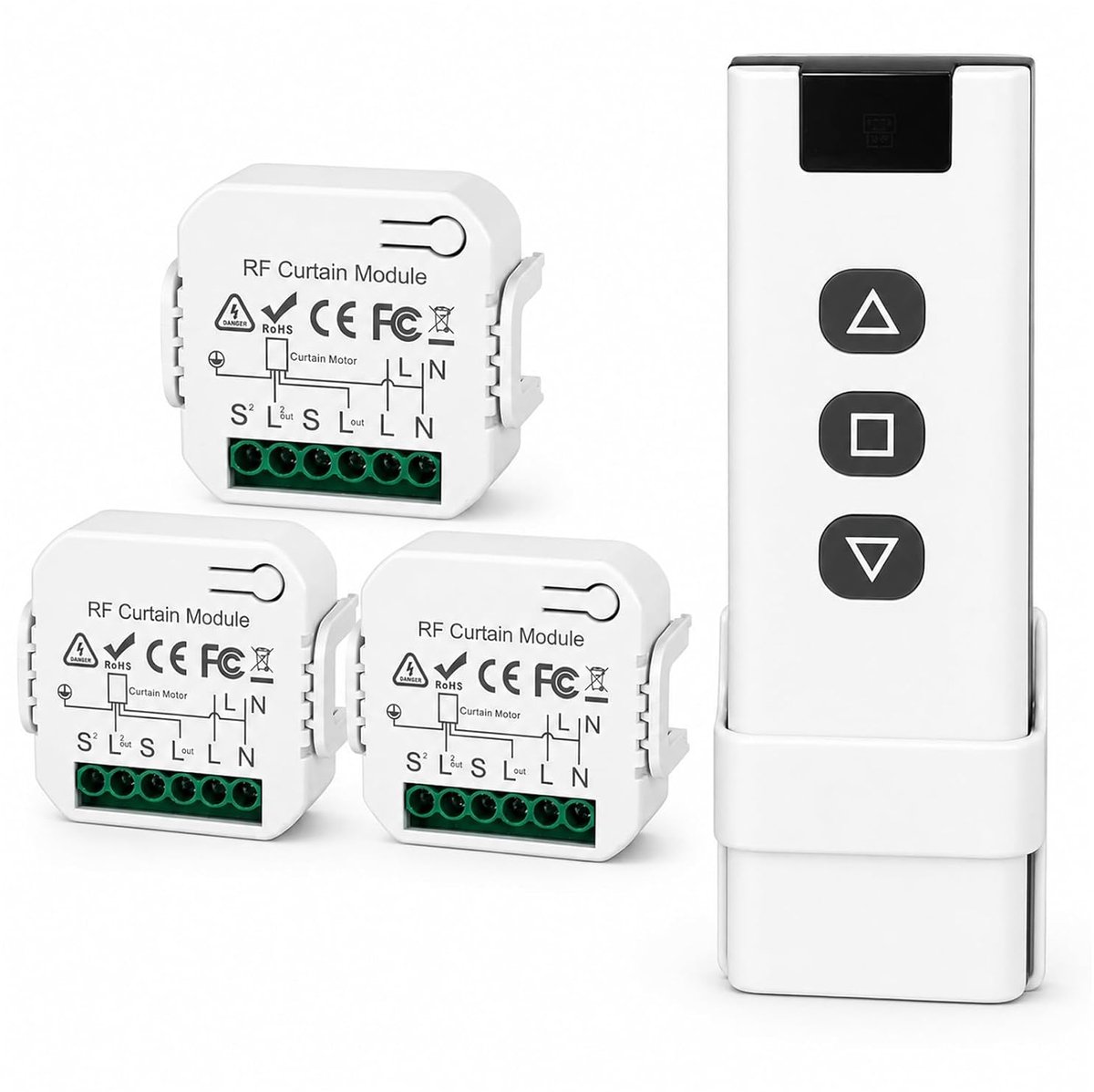 Draadloze rolluikbesturing, retrofitset, slimme jaloezieschakelaar, compatibele draadloze schakelaar, 230 V voor - ShopVlot