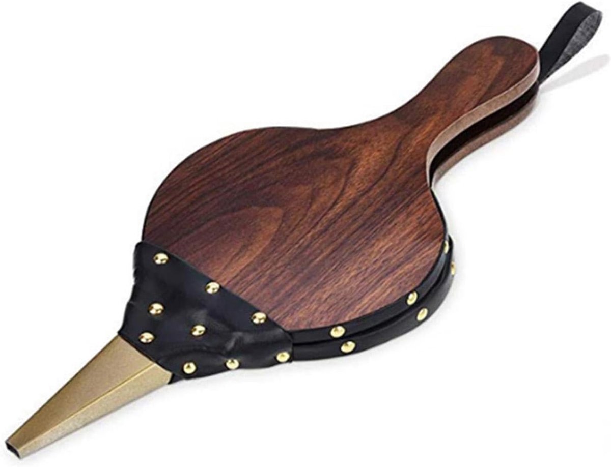 Blaasbalg van hout, handblazer voor open haard, met koord om op te hangen, geschikt voor grillen, kamperen, open - ShopVlot