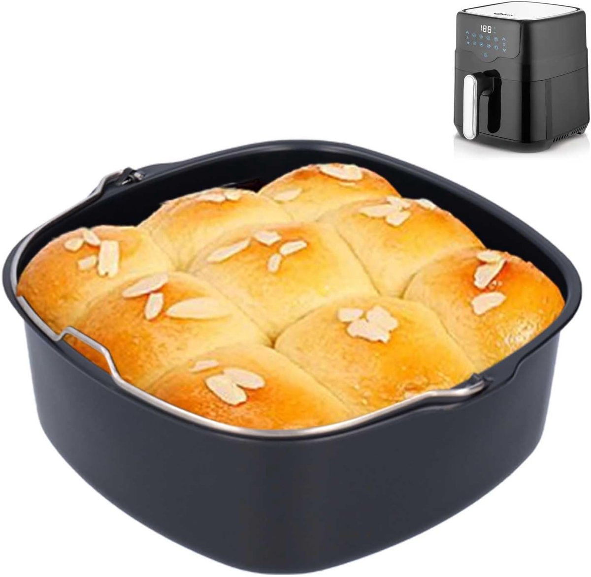 SnelShoppen - Mumisuto Cake Pan voor Air Fryer, Non-Stick Cakevorm, Geschikt voor HD9925, HD9860, HD9905, Vaatwasserbestendig, Gezond Bakken, Ideaal v