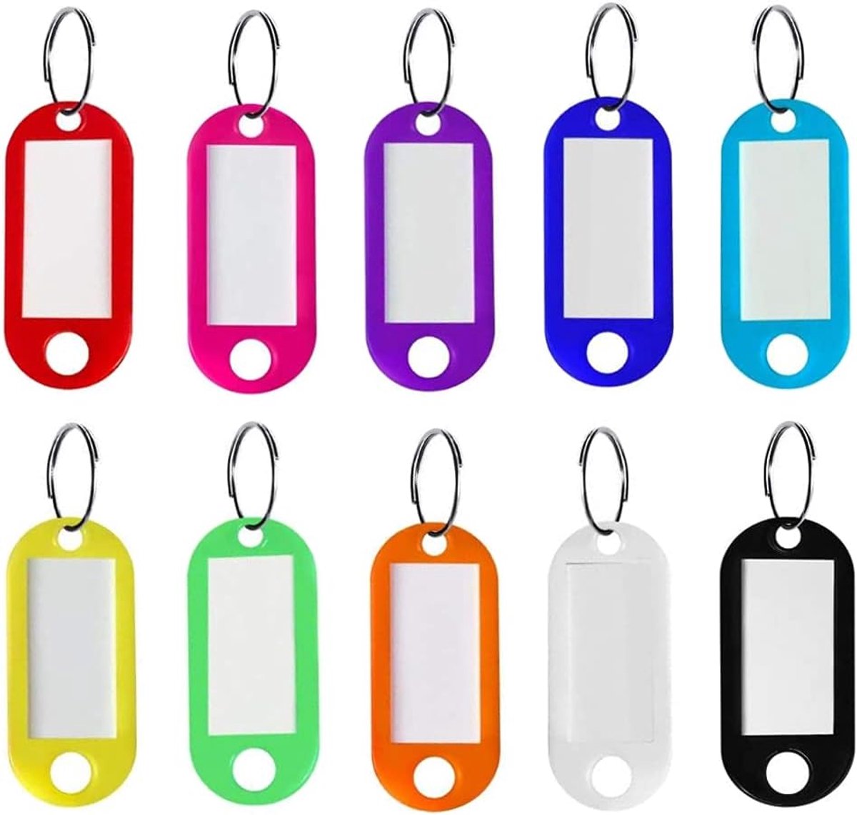 SnelShoppen - 10 Stuks Plastic Sleutelhangers, Sleutel Labels, Sleutelbundel Etiketten voor Thuis, Kantoor, Reis Koffers, Duurzaam, Lichtgewicht, Herb
