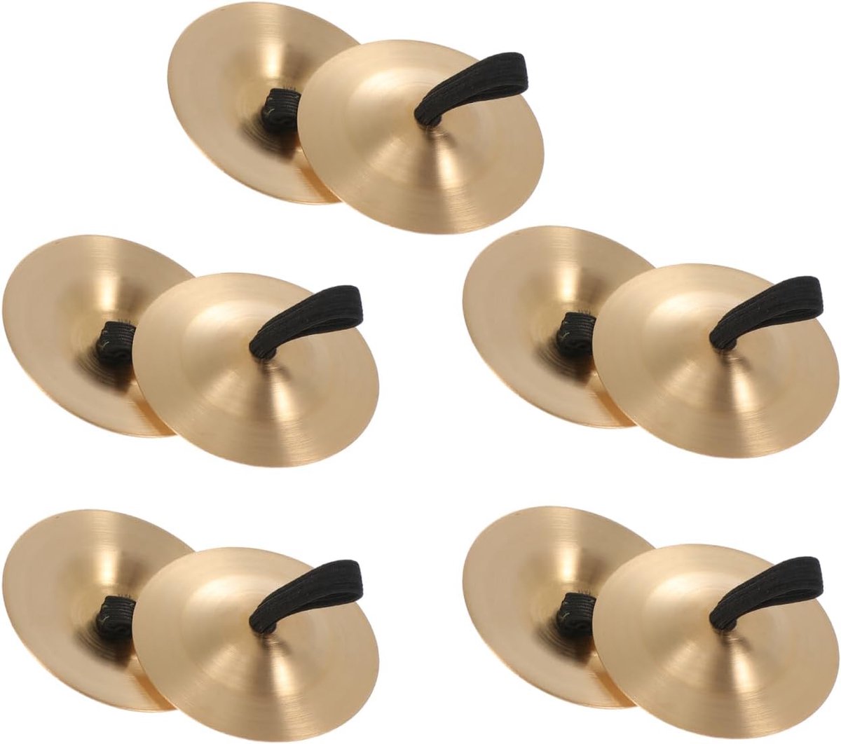 SnelShoppen - 5 Paar Vingers, Koper Mini Vinger Pelvis Hand Pelvis met Elastische Band, Buikdans Vinger Cymbal Orff Muziekinstrument voor Volwassenen