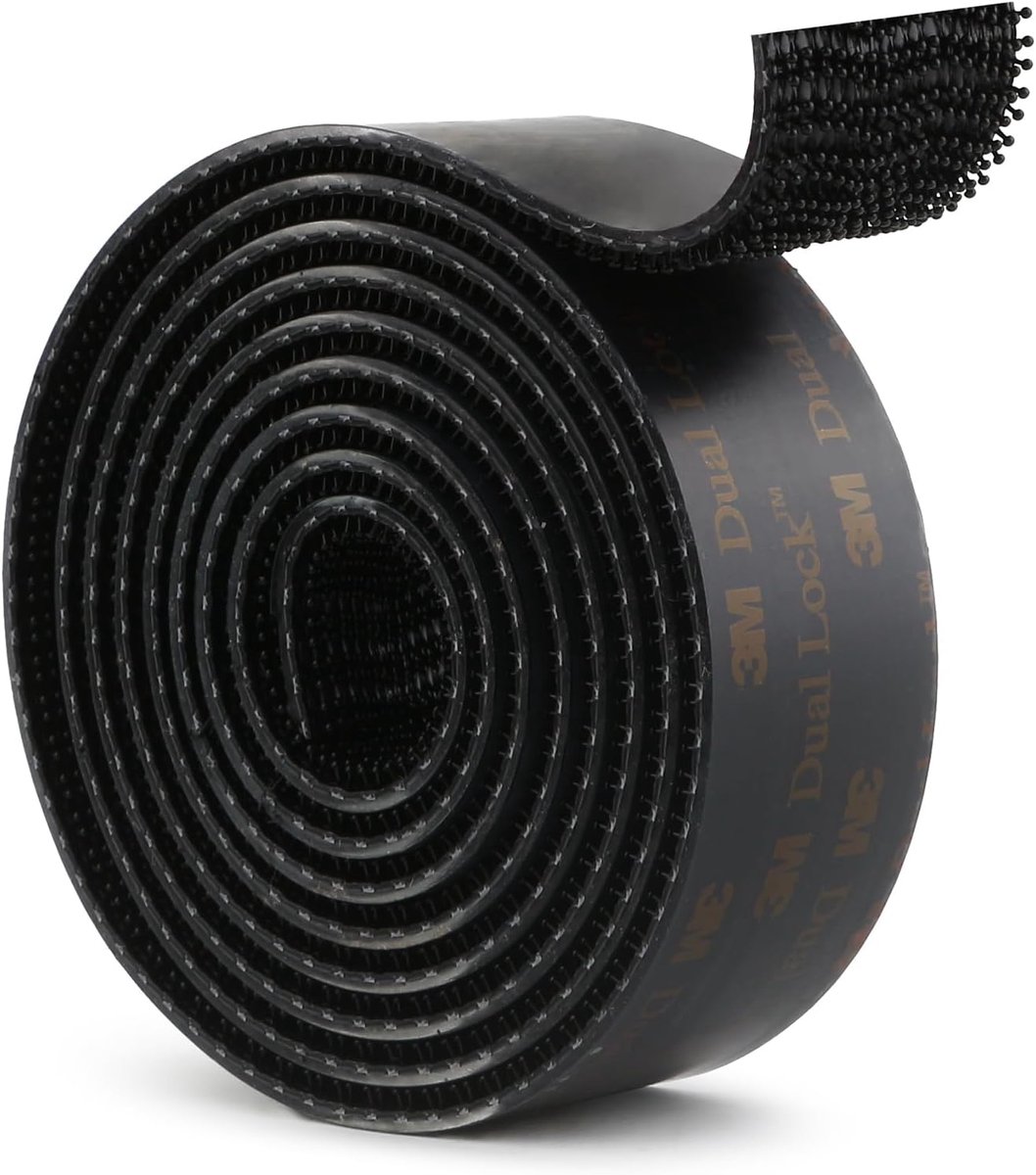 SnelShoppen - Dual Lock Resealable Bevestigingstape 2.5 x 120cm Zwart - Sterke Hechting voor Binnen en Buiten - Herbruikbare Klevende Tape voor Divers
