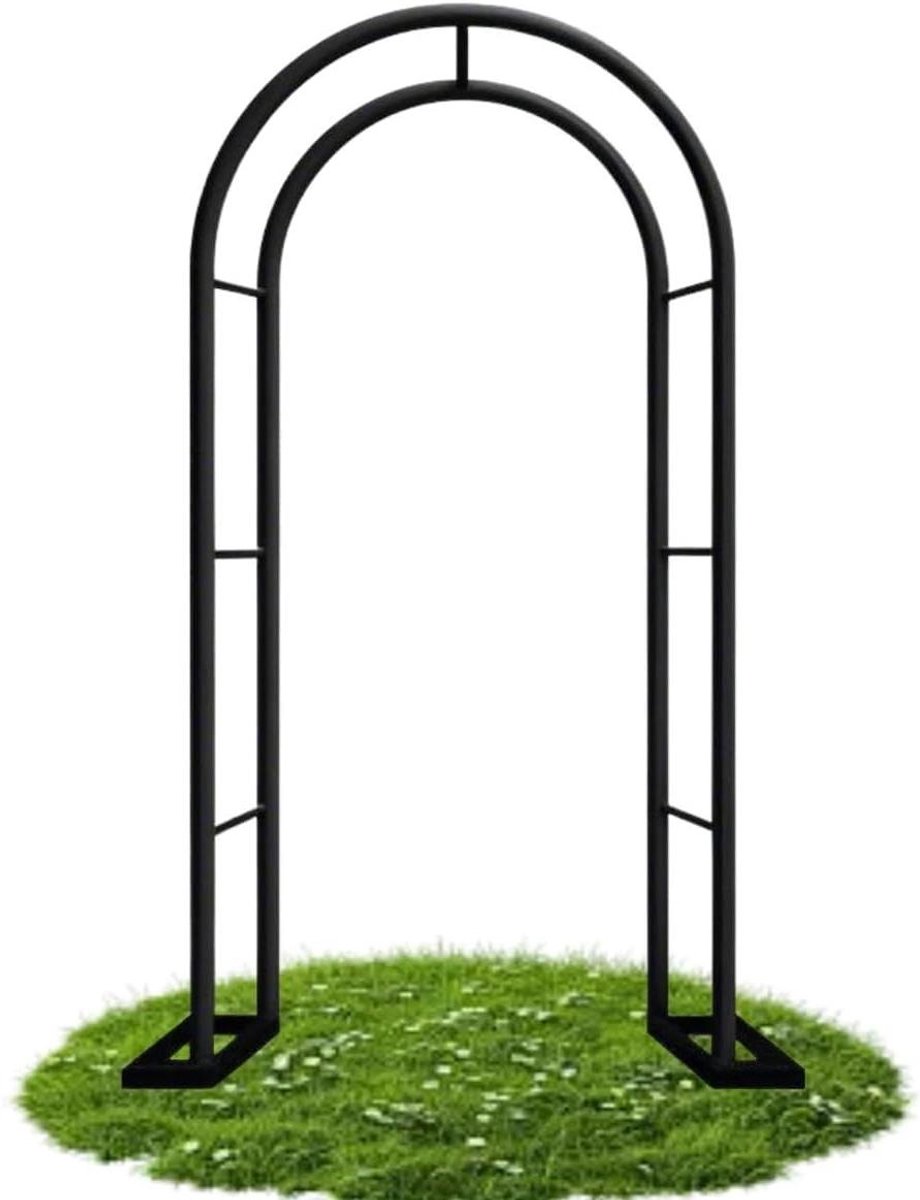 Metalen Tuinboog - Pergola Archway - Bruiloft Decoratie - Roestbestendige Coating - 2.0-2.5 m - Zwart