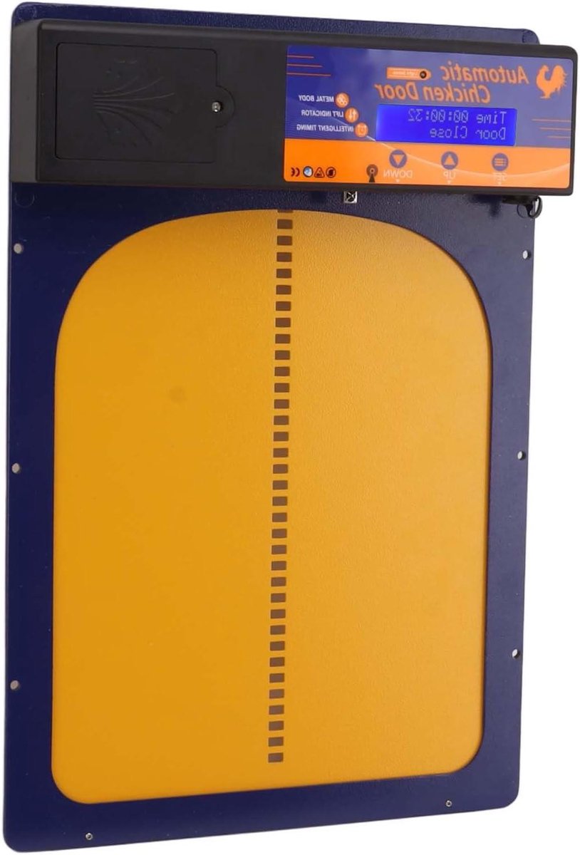Automatische Kippendeur - Kippenhok Deur - Pluimvee Beveiliging - Met LED Display - 35 x 24.3 cm - Koningsblauw