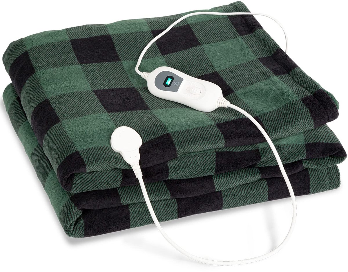 SnelShoppen - XXL Warmtedeken 120W Elektrische Deken met Automatische Uitschakeling, Knuffeldeken voor Bed, Bank & Camping, Energiebesparend & Wasbaar