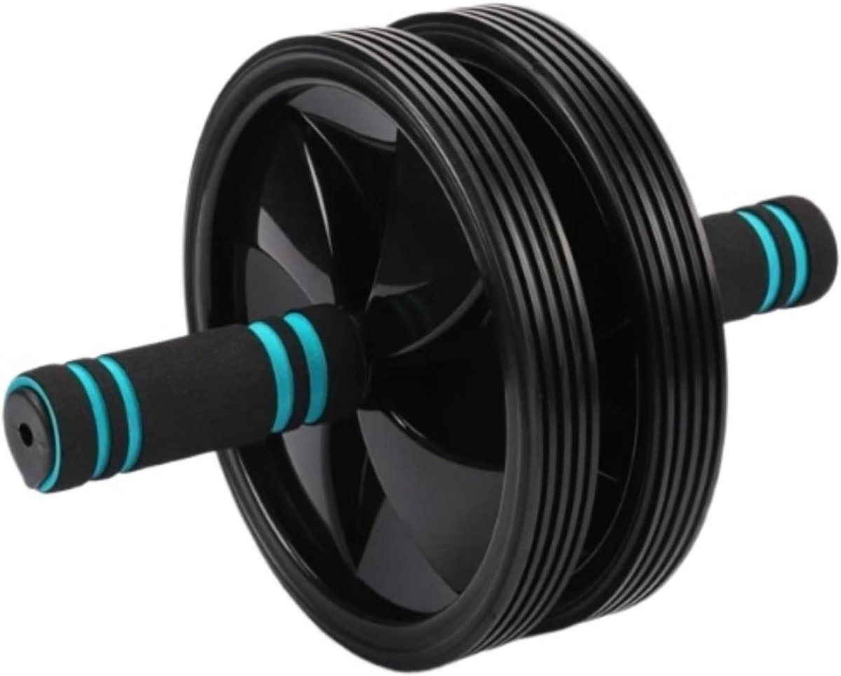 Buikwiel Buikoefenrol - Ab Roller Wiel - Buikspieren Trainen - Dubbel Wiel Stabiliteit - 178 cm - Zwart