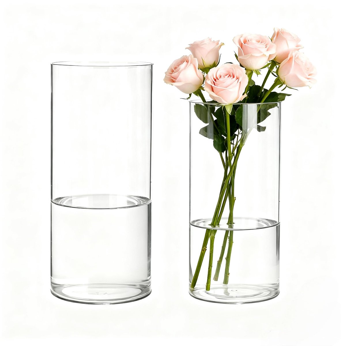 Omgoods - Transparante Acrylvaas - Lichtgewicht Decoratieve Vaas voor Woonkamer, Slaapkamer, Kantoor