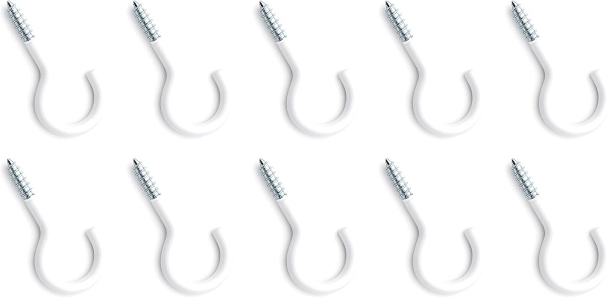 Omgoods - Gebogen Schroefhaken voor Wand en Plafond, Set van 10
