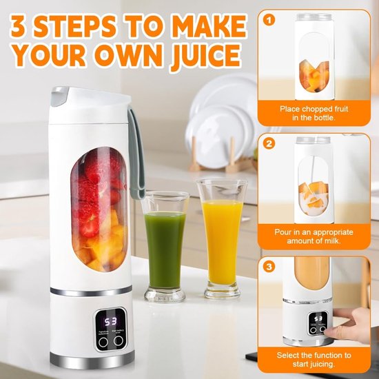 Omgoods - Draagbare Smoothiemaker 450ml met 12 Messen en LED-Display — afbeelding 4