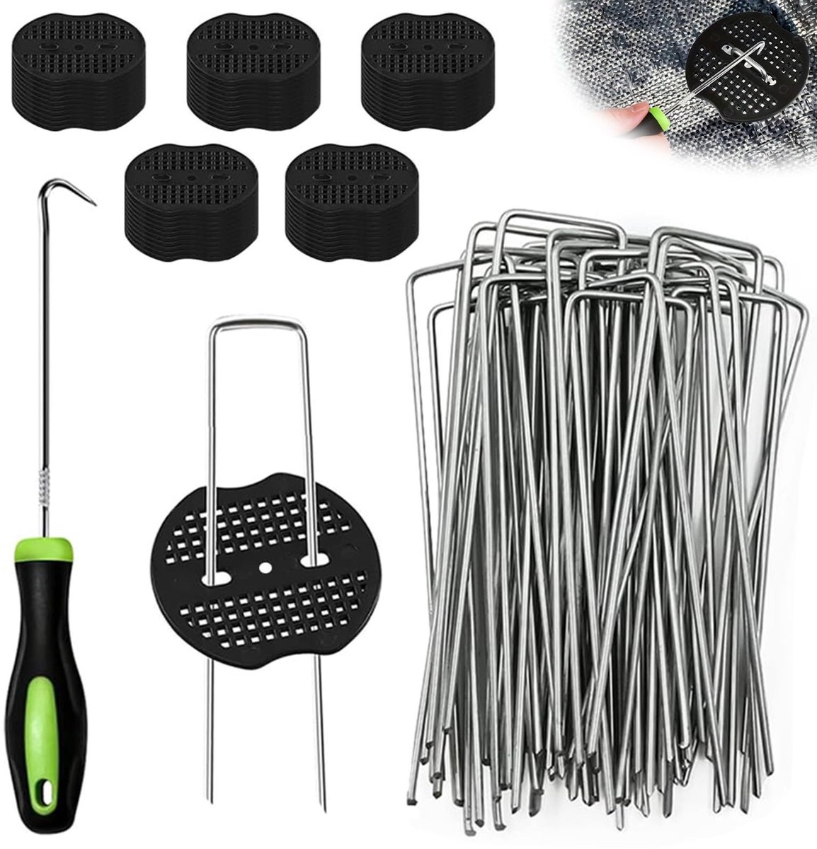 Omgoods - Set van 50 Tuinhaakjes voor Doek en Tent met Wasmachines
