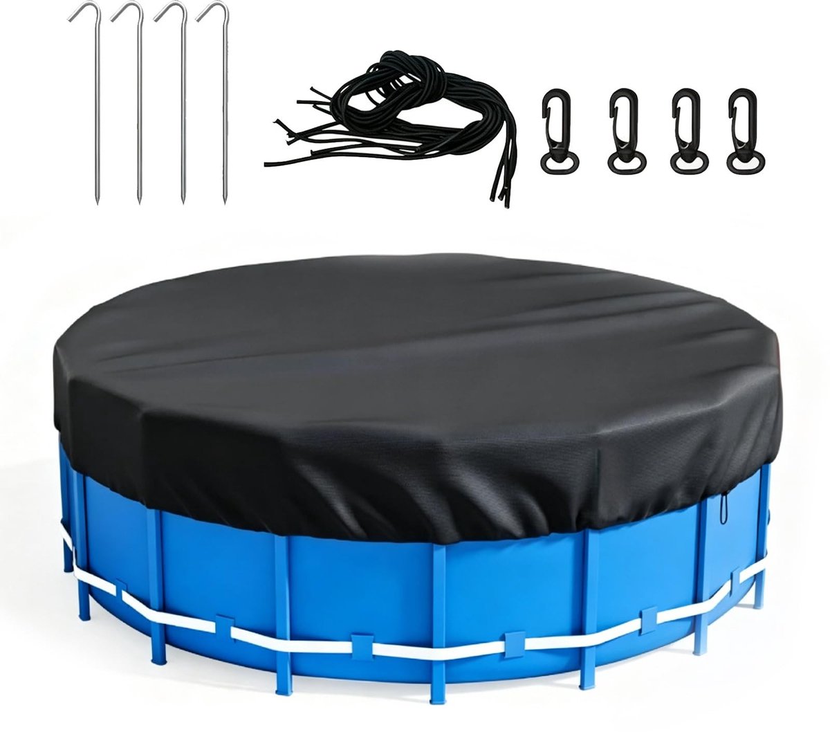 Omgoods - Ronde Pool Cover Ø 244 cm, Waterdicht en UV-Beschermend