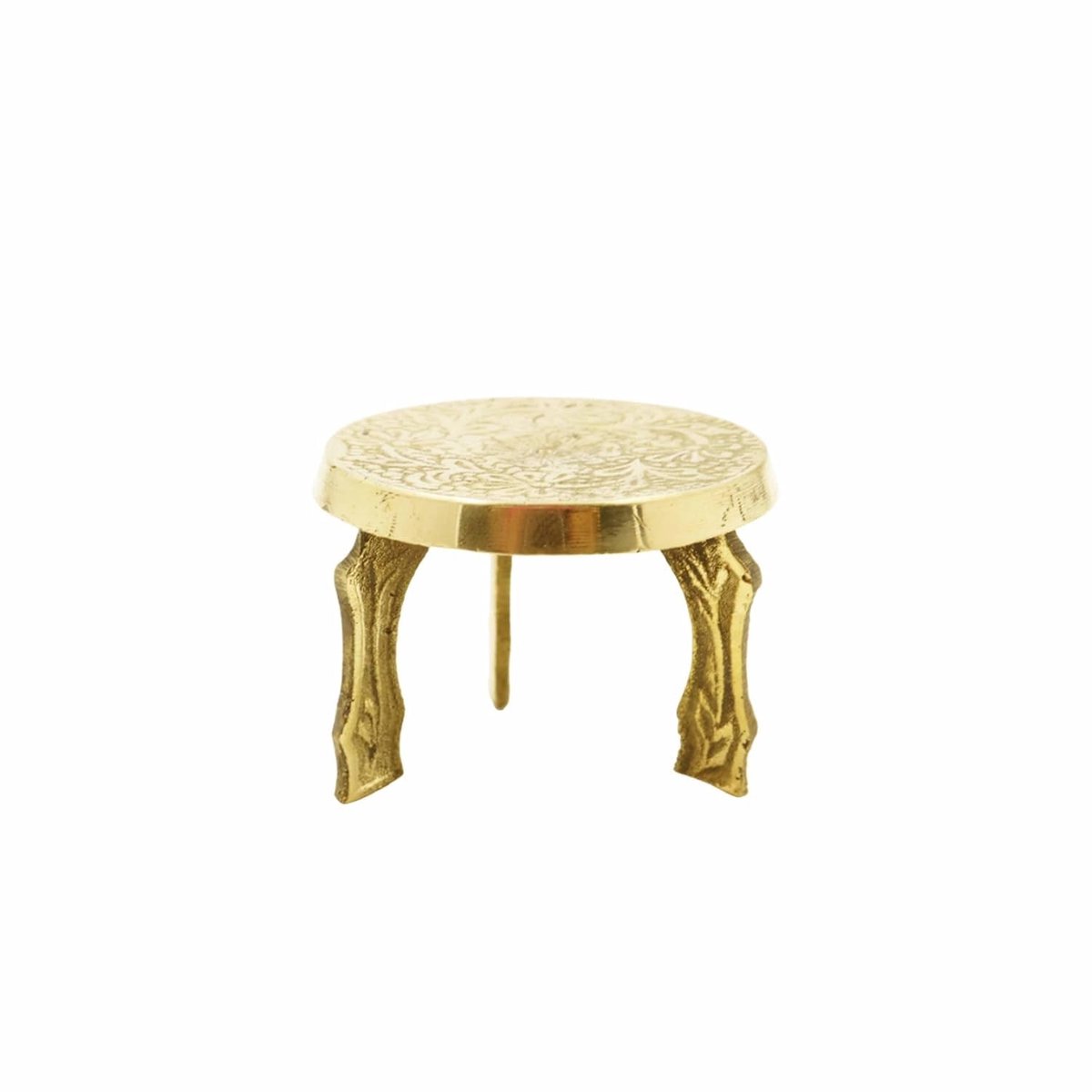 Omgoods - Messing Mukali Kruk - Miniatuur Pooja Chowki voor God Idolen (Goud)