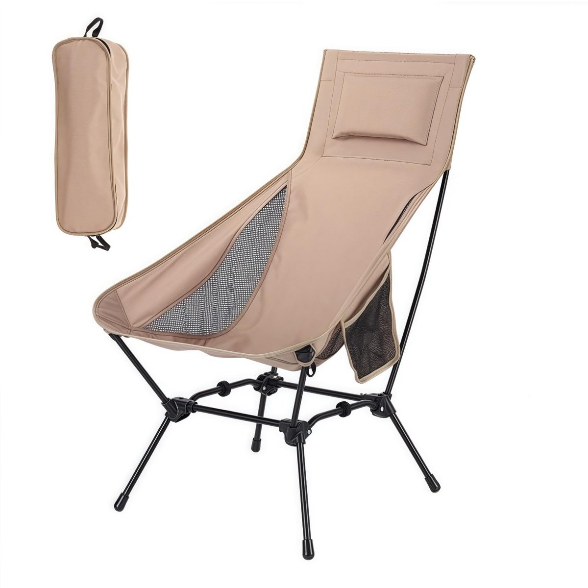 Omgoods - Inklapbare Campingstoel met Hoge Rugleuning - 120 kg Draagkracht