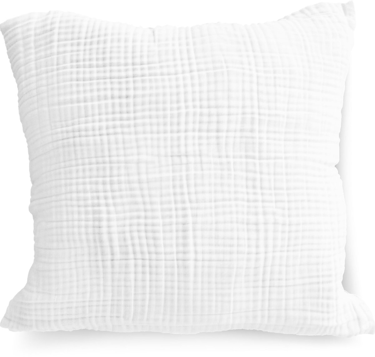 Omgoods - Bio-mousseline Kussensloop 80 x 80 cm, OekoTex Gecertificeerd, 100% Biologisch Katoen, Wit