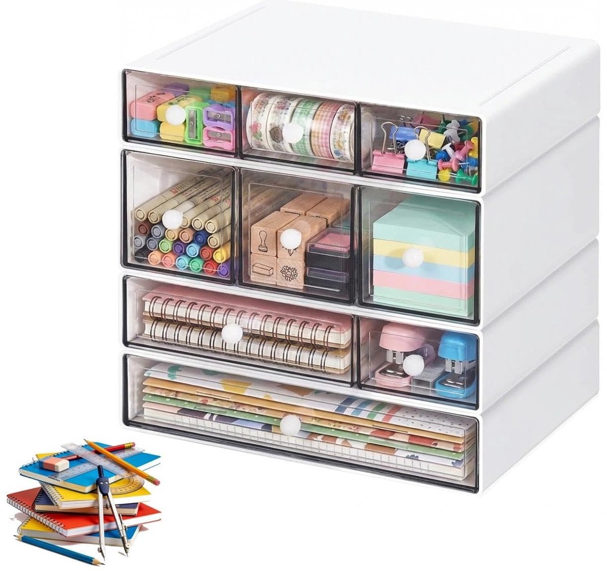 Omgoods - Multifunctionele Opbergdoos met 9 Lades voor Kantoor en Make-up