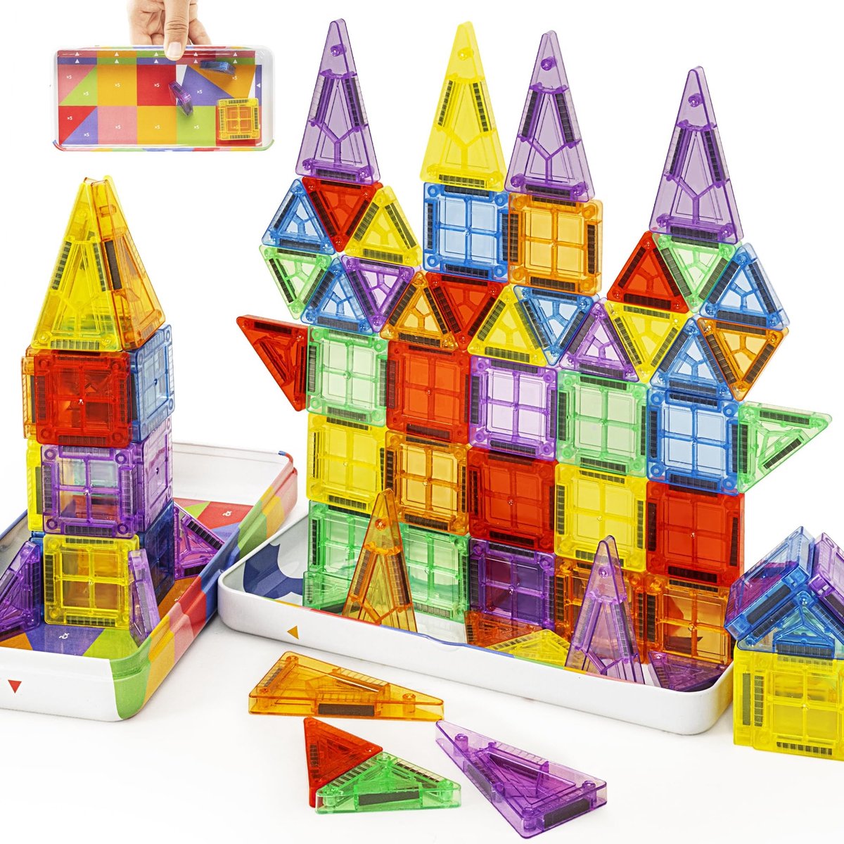 Omgoods - Mini Magnetische Bouwtegels Set voor Kinderen met Opbergtas