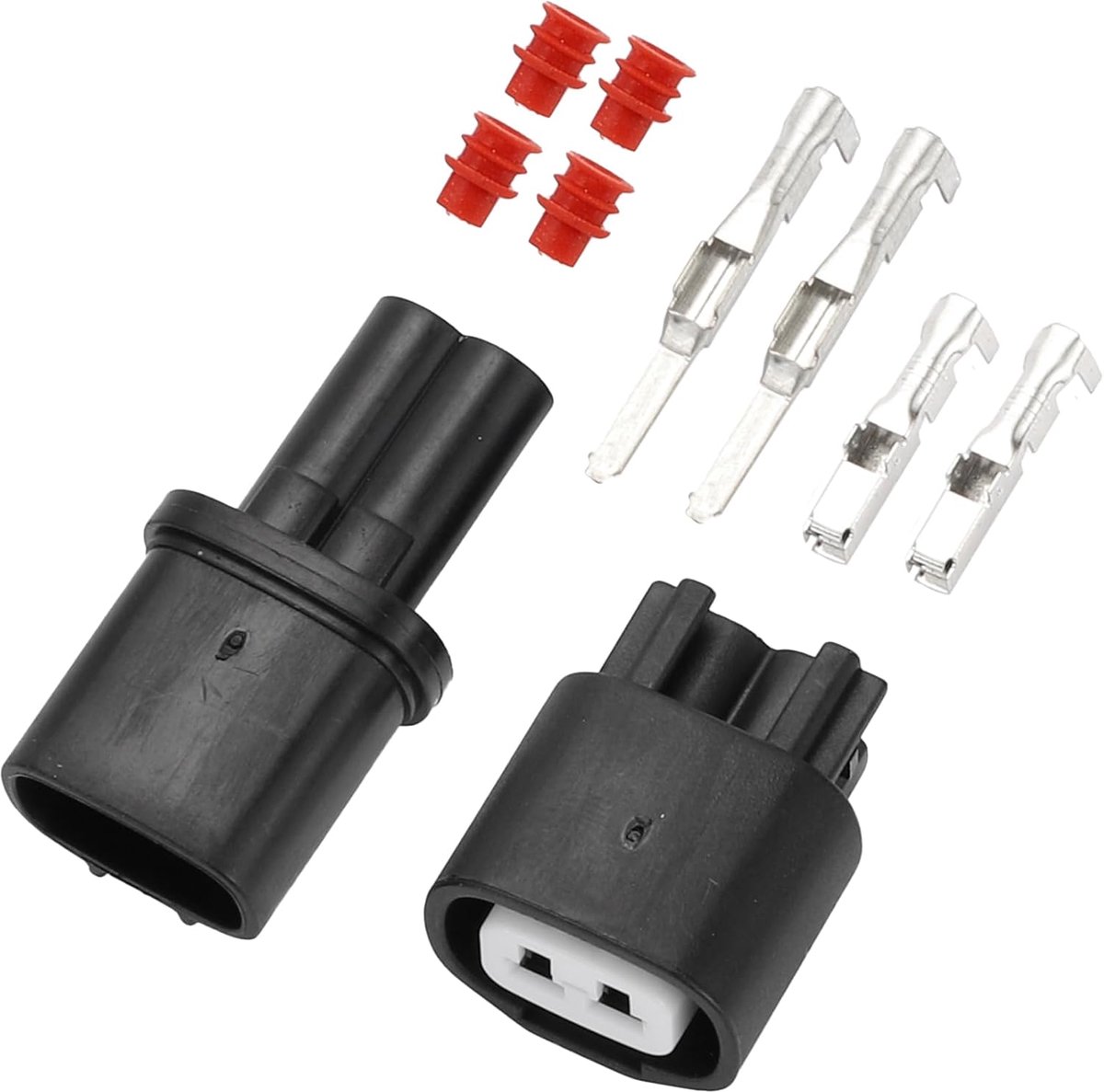 SnelShoppen - 2 Pin ABS Sensor Connector Plug - Auto Male Female Draad Terminaal Stekker - Voor Toyota Zwart Kunststof - 1 Set
