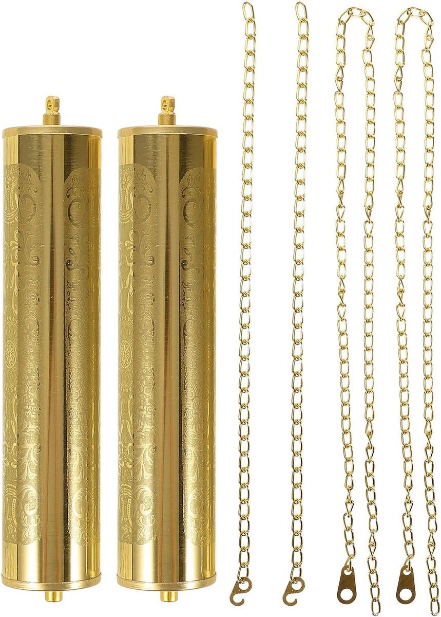 SnelShoppen - Vervangingsgewichten voor Vintage Wandklokken - Robuuste Gouden Ketting Gewichten voor Staande Klokken - Decoratieve Klokonderdelen