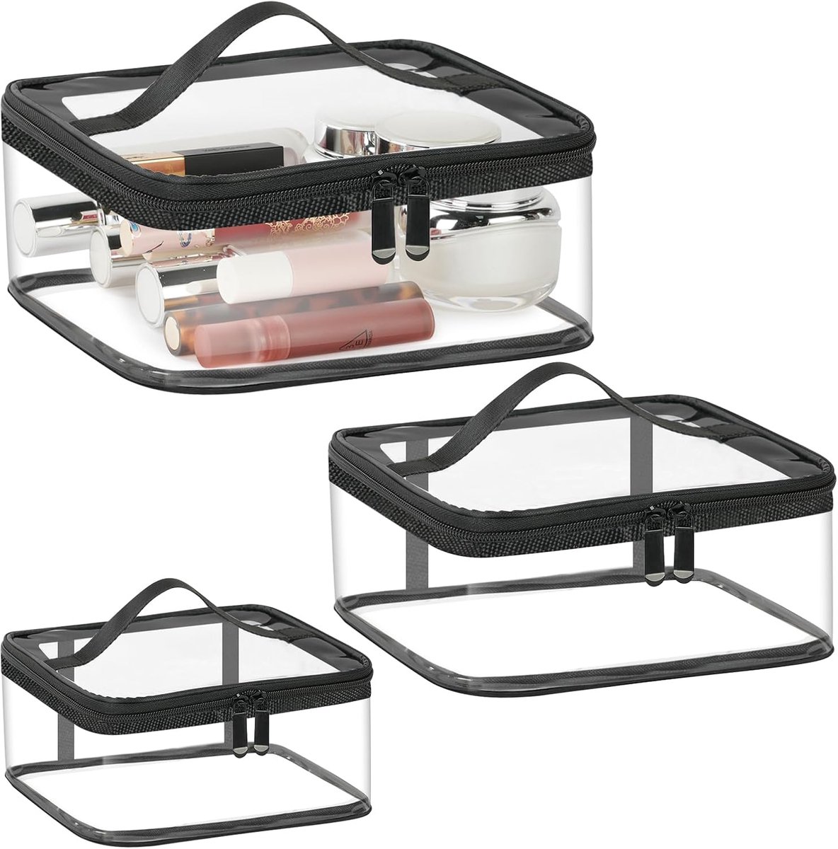 SnelShoppen - Transparante Reistas, Duidelijke Cosmeticatas, Waterdichte PVC Toiletcase, TSA Goedkeuring, Make-up Tas voor Familie, Mannen en Vrouwen,