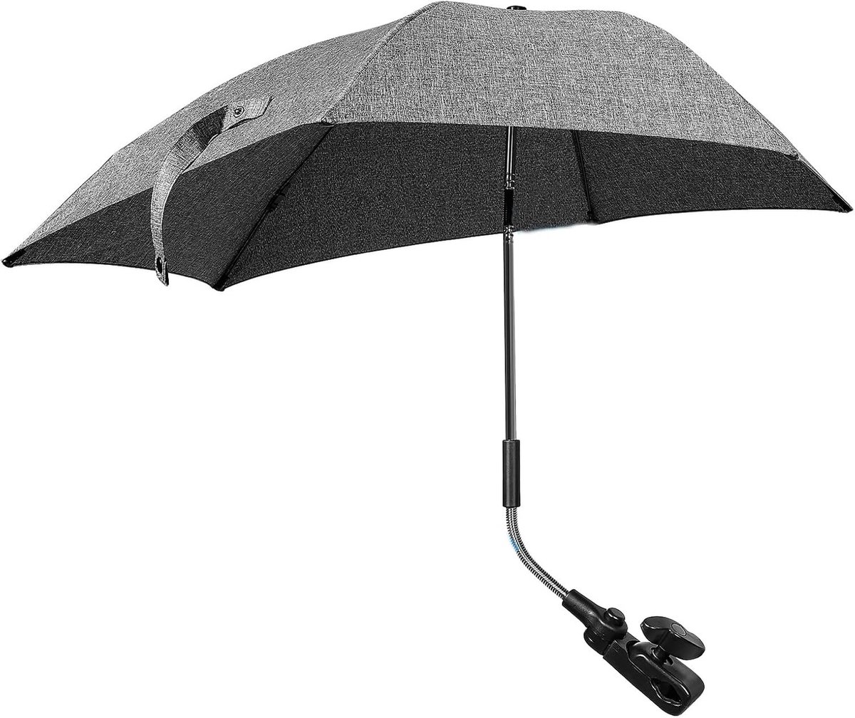 SnelShoppen - UPF 50+ zonnescherm kinderwagen en buggy, 78 cm diameter, verstelbare paraplu met UV-bescherming voor ronde en ovale buizen, ideaal voor