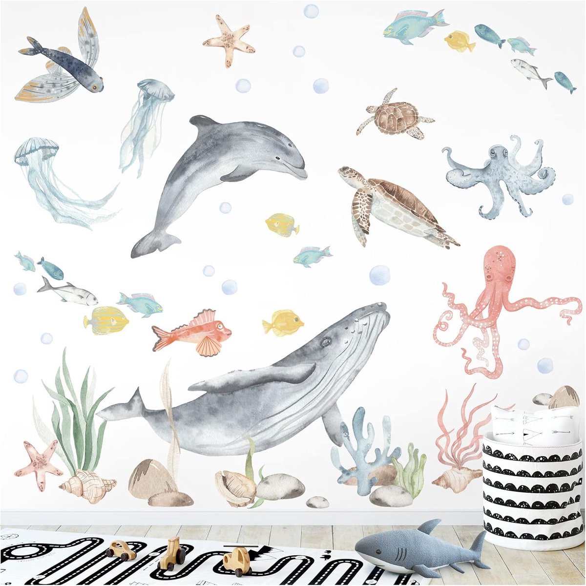 XXL Muursticker Onder de Zee - Vissen Onderwaterwereld voor Kinderkamer, Babykamer, Woonkamer - Deco DL869-4